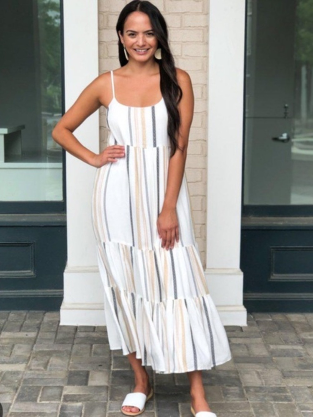 EUC Rag Poets Striped Maxi Dress
